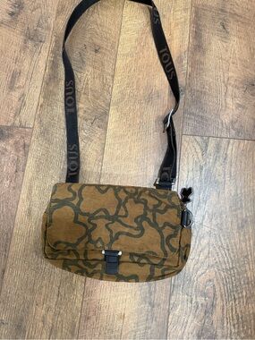 Tous Brown & Olive Patterned Messenger Bag